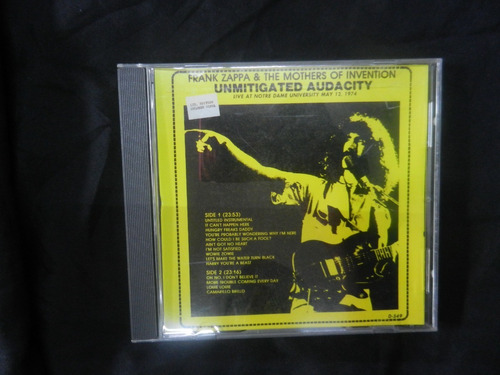 Frank Zappa Cd Unmitigated Audacity Live At Notre Dame Unive