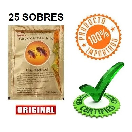 Combat Chiripas Cucarachas Polvo Dorado Mie 25 Sobres Gel 