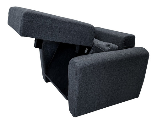 Sofá Cama Sofacama Sala Futón Grecco Mobydec Muebles Color Gris Oscuro