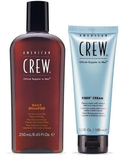 Shampoo Daily + Crema Fija Medio Fiber Cream American Crew