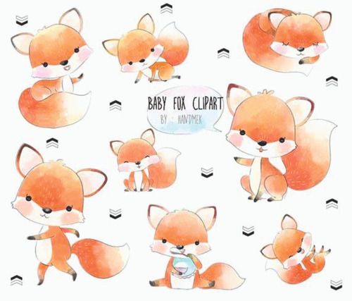 Papeles Digitales - Baby Fox - Zorrito Bebe - Clipart