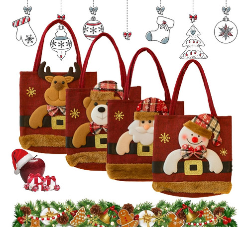 4pcs Bolsas De Regalo For Muñecas Bolsas Regalo Navideñas