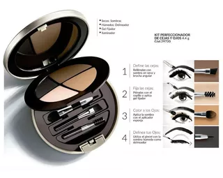 Sombras Gel Delineador Cejas Ojos L'bel Kit Estuche