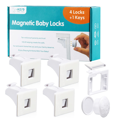 Hzjd Cerraduras Magneticas De Gabinete Para Bebe, Facil De I