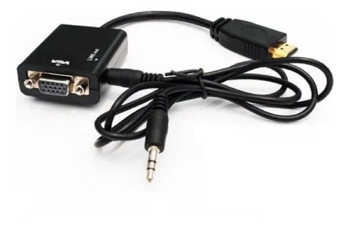 Adaptador  Conversión Hdmi A Vga + Audio Hd + Cable Vga