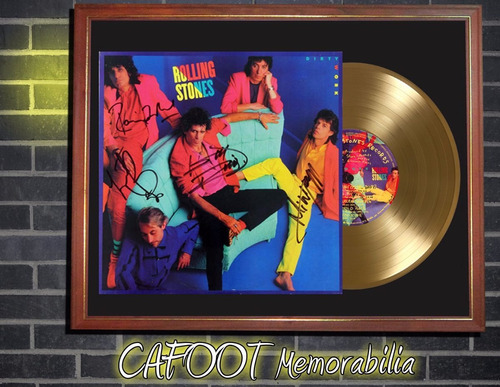 Rolling Stones Dirty Work Tapa Lp Firmada Y Disco Oro