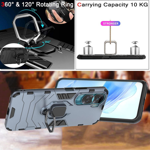 Funda Uso Rudo Carcasa Para Honor 90 Lite/honor X50i+mica Azul Huawei Honor 90 Lite/honor X50i