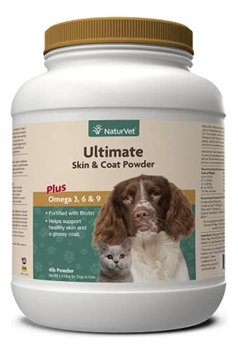 Naturvet Ultimate Skin & Coat Powder Pet Supplement Para Per