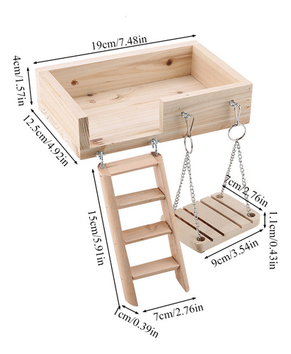Hámster Ladder Toys, 3 Piezas, Divertido Columpio De Madera