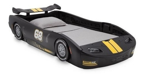 Delta Turbo Race Car Twin Black Cama Infantil Niños