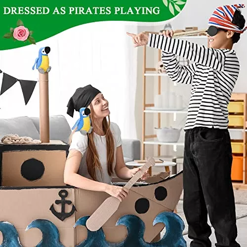 Funtery Loro pirata de peluche de 10 pulgadas en el hombro, accesorios de  disfraz de loro pirata de Halloween, suministros de fiesta de pirata