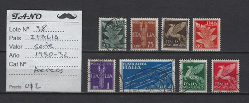 Lote98 Italia Serie Estampillas Aéreas Año 1930-32