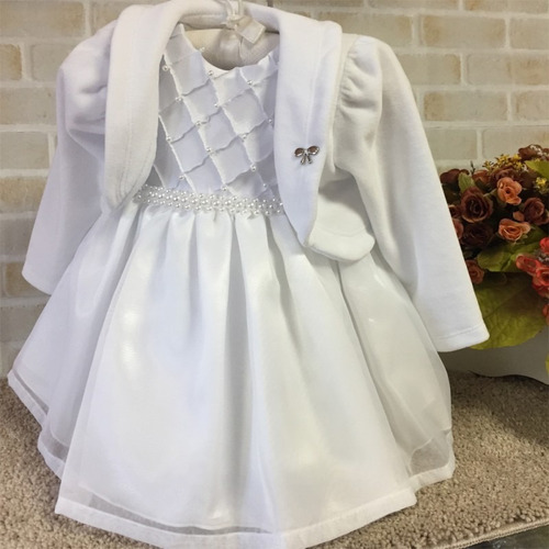 Vestido De Batizado Bebe Branco Com Bolero 1250 Mercado Livre Vestido De Batizado Bebe Branco Com Bolero 1250 Mercado Livre