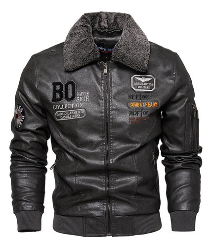 Chaqueta De Cuero Para Hombre De Moto A La Moda De Pu Engros