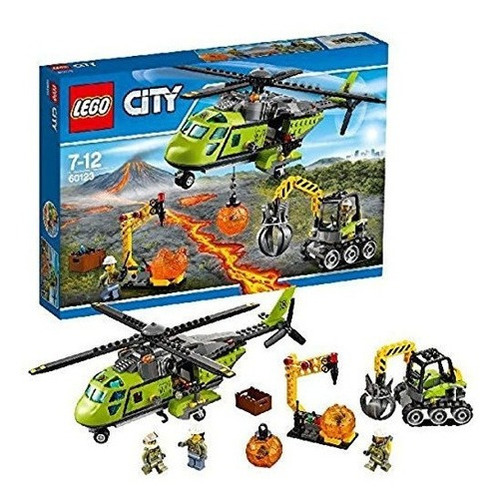 Set De Helicóptero Lego City Volcano Supply