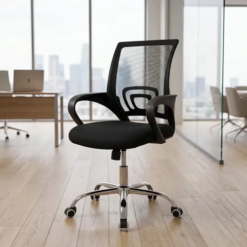 Cadeira De Escritorio Ergonomica Preta Home Office Escritório Mesh Respirável Giratoria