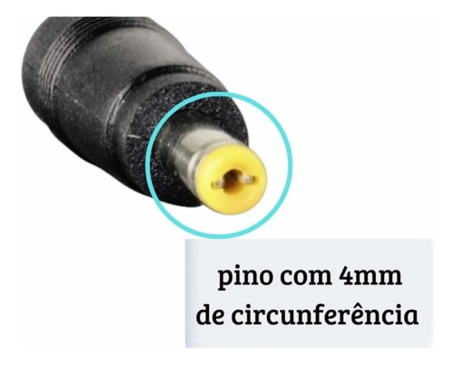Fonte Caixa De Som 9v 2a Plug Fino Ponta Amarela Bivolt
