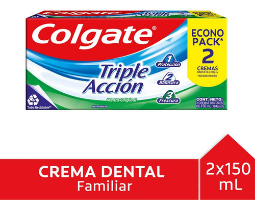 Pasta Dent Colgate Triple Acc Menta Original 150 Ml X 2 Pack