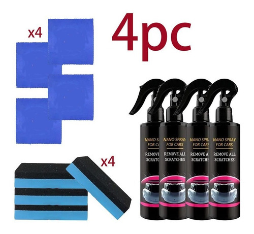 4x120ml Nano Spray Car Scratch Repair Champú Para Coche