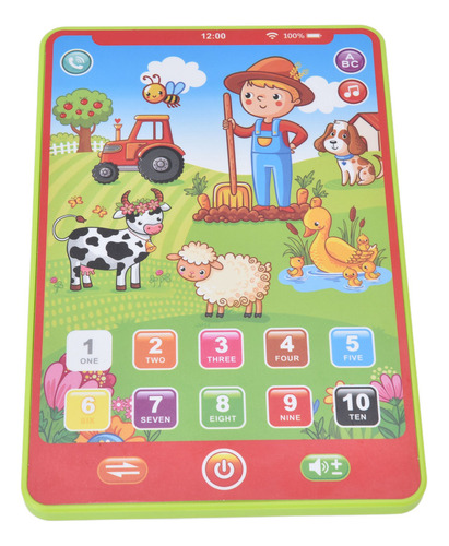 Tableta De Aprendizaje Para Niños, Patrón De Dibujos Animado