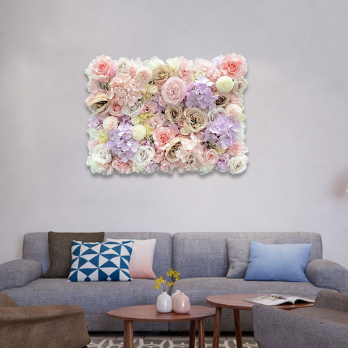 Panel De Pared Con Flores Artificiales En Tonos Estilo A