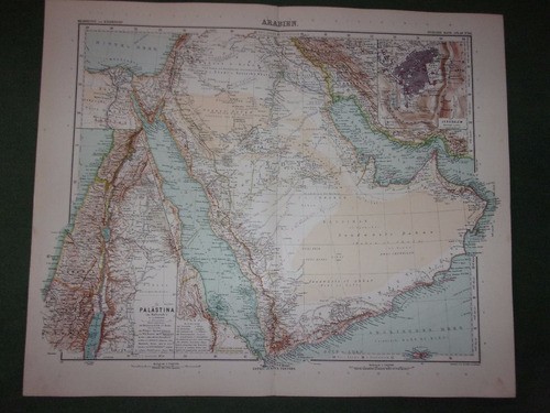 Africa Mapa De Arabia Con Palestina Y Jerusalen Destacados