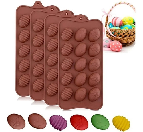 Pack X4 Molde De Huevitos De Pascua Molde De Chocolate Huevo