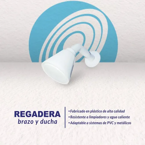Regadera De Pvc Con Brazo 1/2