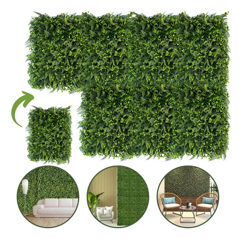 Kit 40 Placa Mini Samambaia Eucalipto 40x60 Jardim Vertical