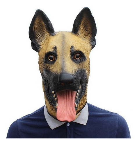 Mascara Cabeza Perro Animal Latex Halloween Navidad Disfraz