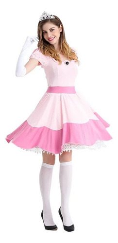 I Disfraz De Princesa Peach Para Mujer Vestido Corto De