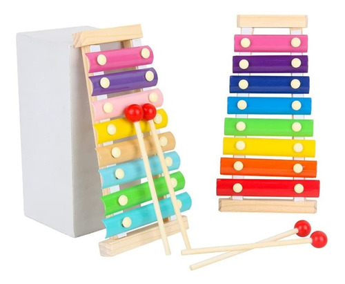 Imagen 9 de 10 de Xilofón Para Niños 8 Notas Estimulación Musical Didactico