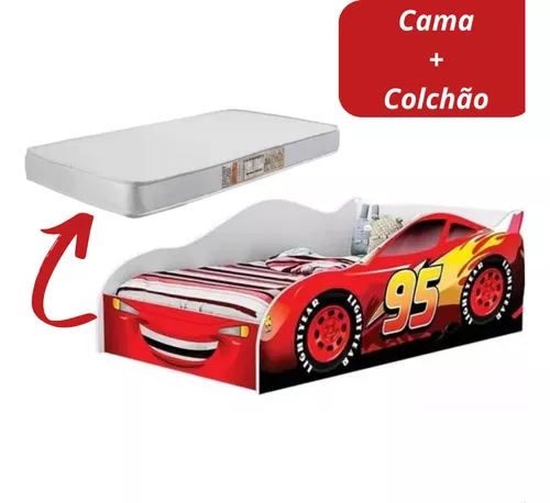 Cama Infantil Carro de Corrida Menino Azul