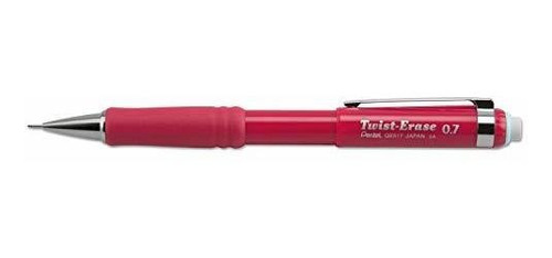 Portaminas Pentel Twist-erase Iii 0.7mm Hb En Rojo