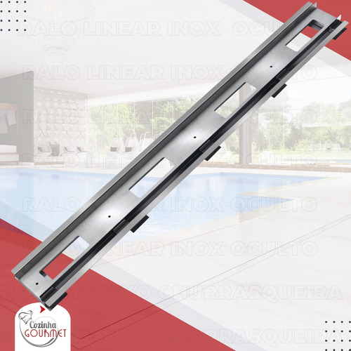 Ralo Linear Infinito 90 X 10cm Oculto Inox 304 Área Externa