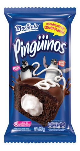 Caja 6 Pinguinos Marinela Originales 80gr Bimbo 0648 Ml.