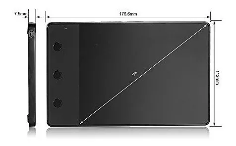 Imagen 4 de 7 de Tableta Grafica Huion H420 Usb + Estuche + Kit