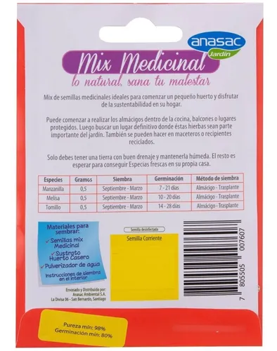 Mix Semillas Medicinales 1,5 Gr Sachet Afj