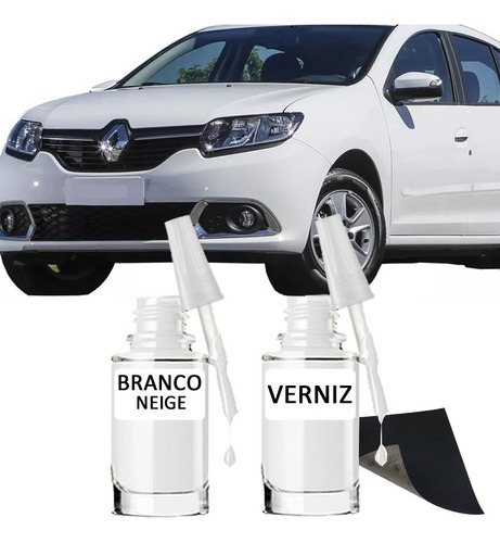 Tinta Tira Risco Automotivo Renault Sandero Cor Branco Neige 2013 2014 2015 2016 2017 2018 2019 2020