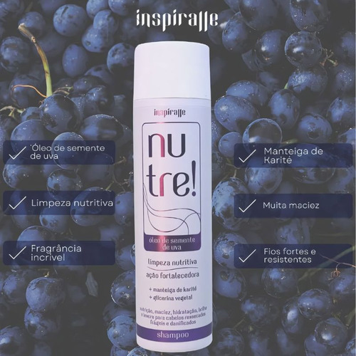 Shampoo Condicionador Nutre Óleo Semente Uva Inspiralle250ml