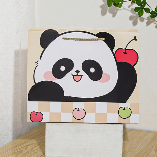 2 Bolsas Para Regalo Diseño Panda Con Asas Bolsas Cumpleaños