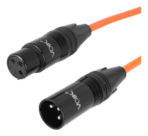 Cabo Microfone Xlr Balanceado 5 Metros Laranja Cm6850 - Voik