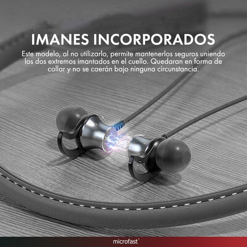 Imagen 3 de 9 de Auriculares Inalámbricos Bluetooth Deportivo Micro Sd 50hs