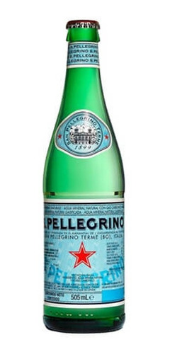 Agua Botella Vidrio San Pellegrino Gasificada X505 Italia