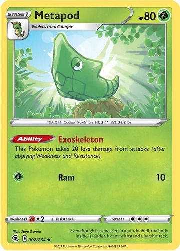 Carta Pokemon Metapod (002/264) Original