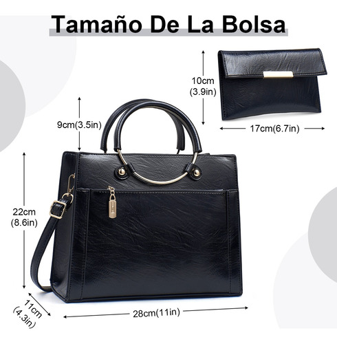 Set 2 Bolsas Mujer Moda Dama Crossbody Cosmetiquera Cartera