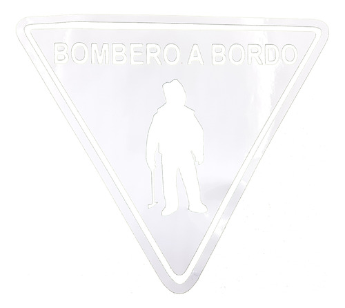 Calco Sticker Bombero A Bordo Blanco