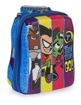 Kit Mochila Jovens Teen Titans Infantil Masculina Rodinha 3d