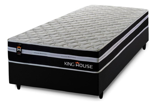 Colchão Solteiro De Molas King House Durham Preto - 88cm X 188cm X 60cm