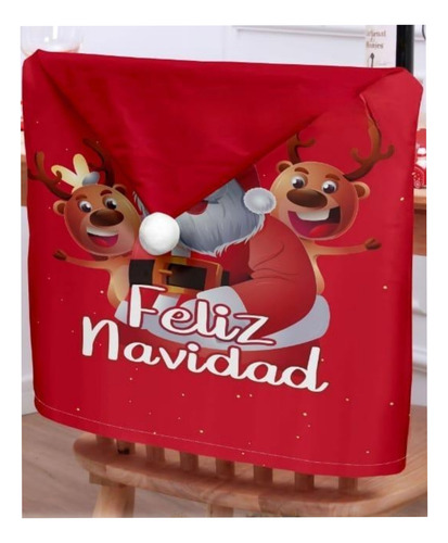 Fundas Navideñas Cubre Sillas Respaldo Comedor 6 Unid